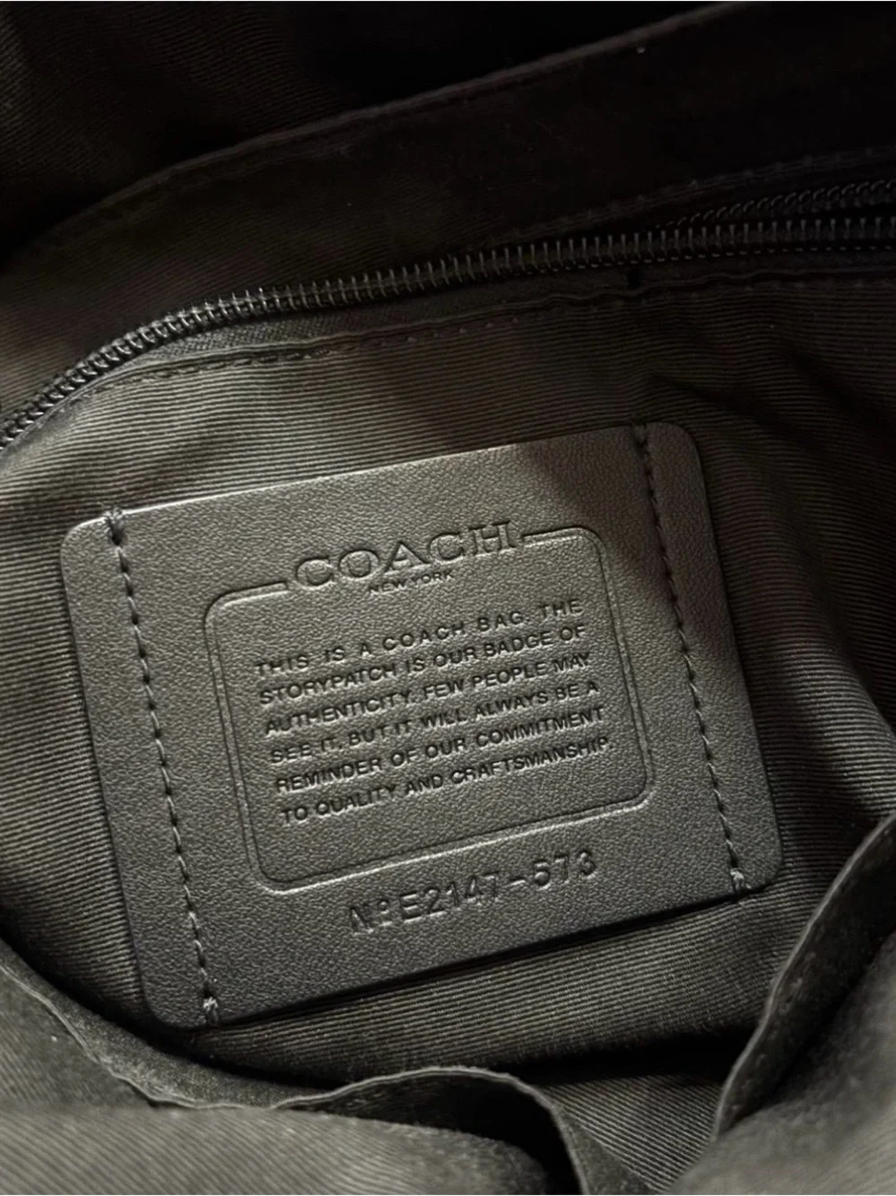 Coach Black Leather & Charcoal Signature Messenger Bag